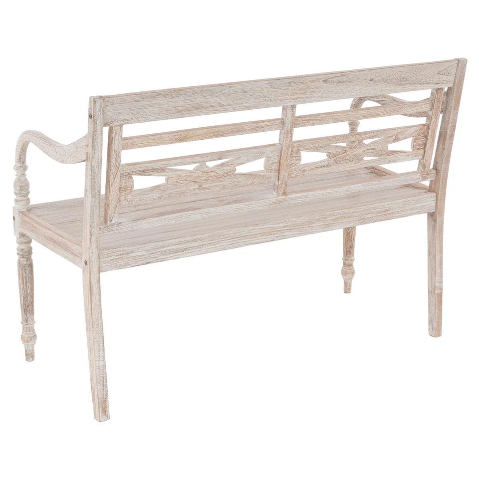 DIVERO 2-Sitzer Gartenbank HAVANA white wash Teak Holz Landhausbank Holzbank - Bild 2 von 4