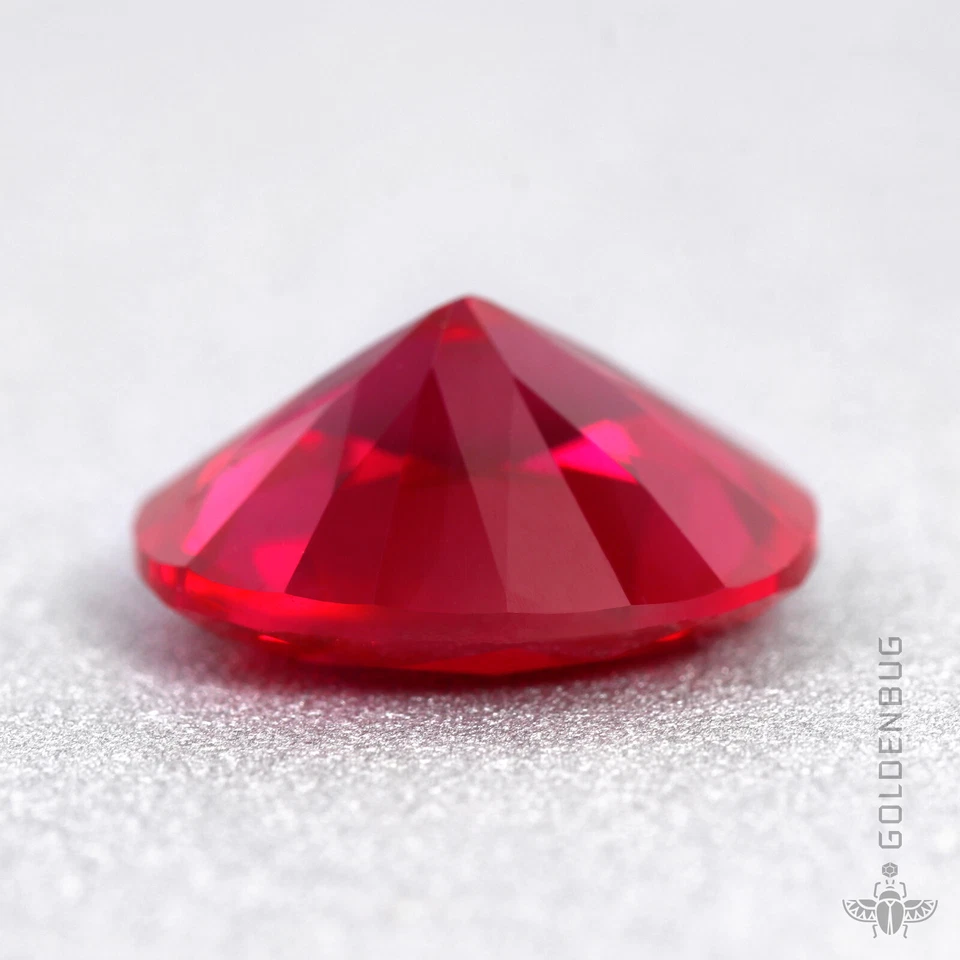 Ruby Oval Cut Genuine Faceted Corundum Grown Crystal Pinkish Red Loose Gemstone - Image 4 of 4