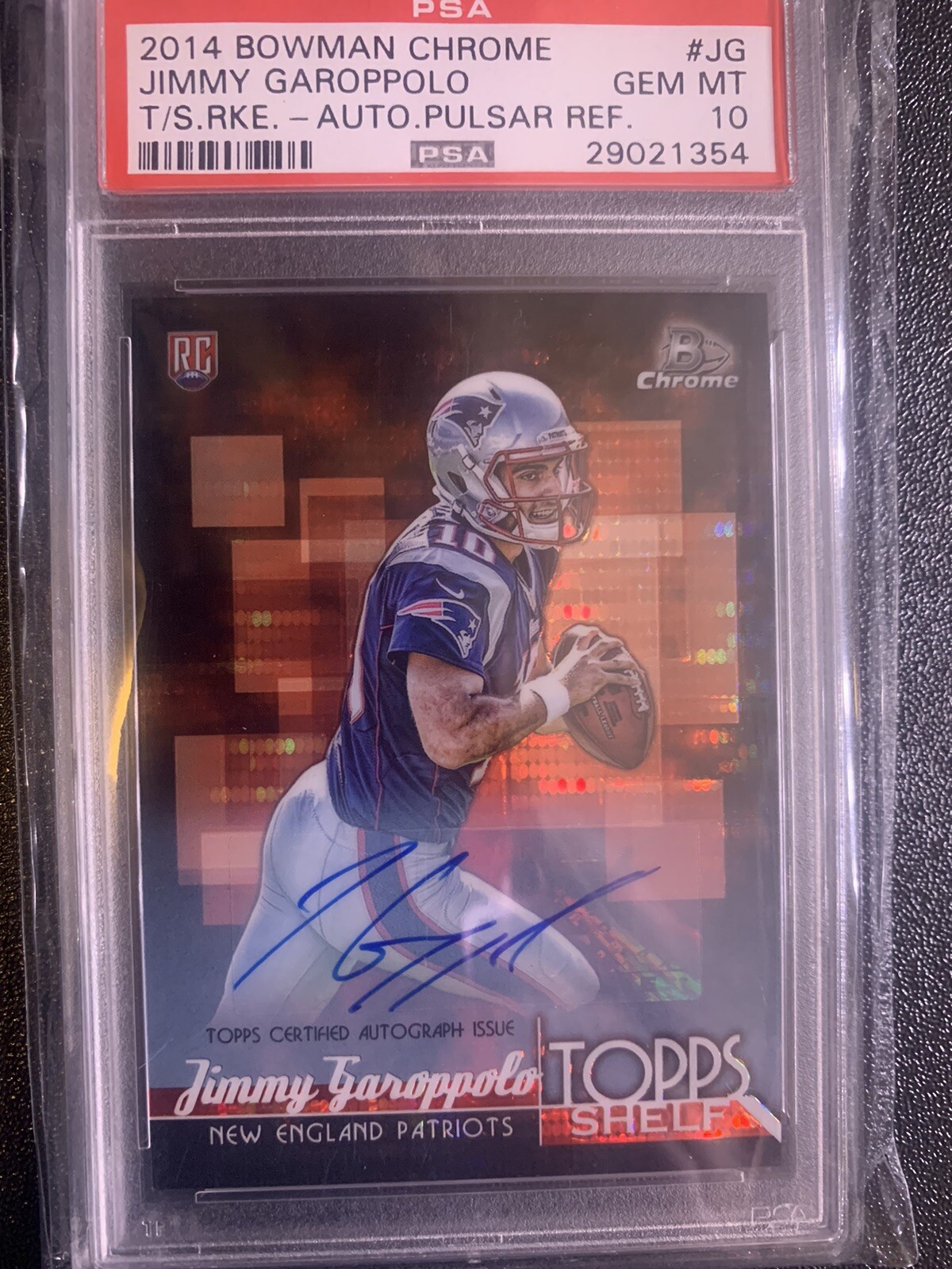 Jimmy Garoppolo Bowman Chrome Topps Shelf Rookie #JG Autograph Pulsar Refractor