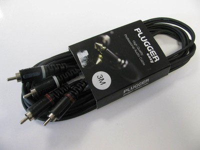 Plugger easy - Chinch Kabel - Cable 3,0 meter - High Quality Audio Cable