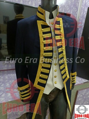 Napoleonic Regency Naval Admiral Captain Frock Coat With Waistcoat In All Sizes