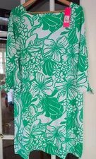New Lilly Pulitzer Lidia Dress Spearmint Kiss My Tulips Size XL (07004C)