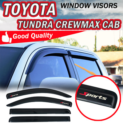 For 07-21 Toyota Tundra Crewmax Cab Window Visor Rain Guard Shade w/ SPORTS 4PCS