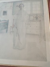 Bedroom scene By Carl Larsson Wall Art Framed Print Picture