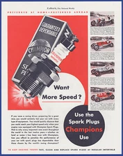 Vintage 1936 CHAMPION Spark Plugs Garage Gas Station Ephemera Print Ad 30's