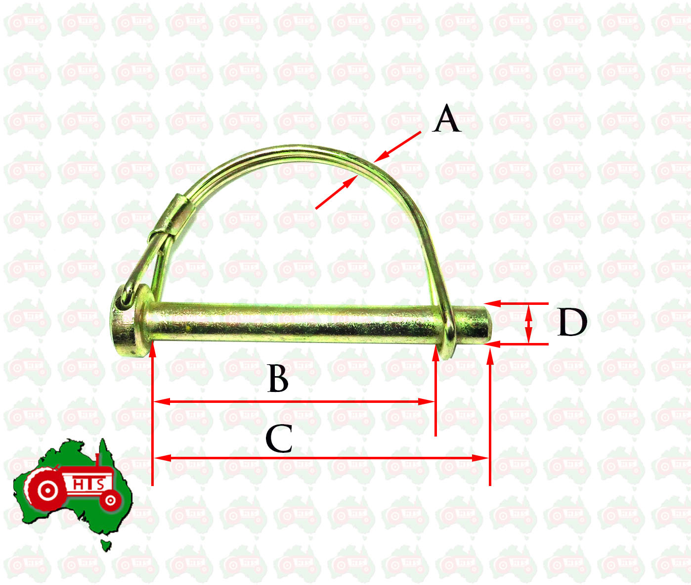 4 x 5/16" 8 mm Shaft Locking Pin D Lynch Linch Horse Float Slasher