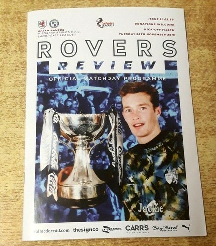 2019/20 JOINT ISSUE - RAITH ROVERS v PETERHEAD & FORFAR - 23 & 26 NOVEMBER - Picture 2 of 2