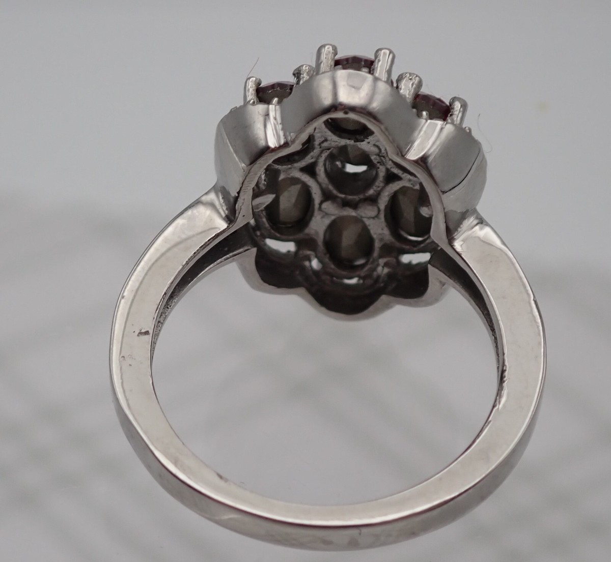 Striking Stainless Steel red Crystal Cluster size 7 Ring by Striking Stainless Steel red Crystal Cluster size 7 Ring by