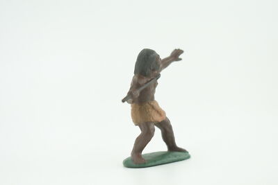Caveman with Spear Toy, Realistic Painted Rubber Model, 2 Inches