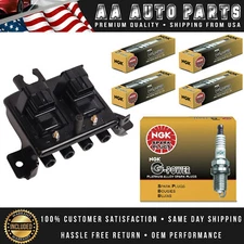 Ignition Coil + 4 NGK Spark Plug fit Mazda Miata l4 1.8L 99-00 UF343 BP4W1810X