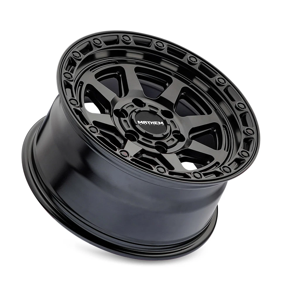 Juego 4 Mayhem Ridgeline 17x8,5 6x135 -6 mm negro satinado elevado para Ford Lincoln Foto 4 de 4