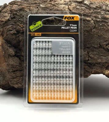 Fox Edges Pellet Pegs 11mm 2x Spender 180 Stück Clear Stopper Haar Stop - Bild 1 von 2