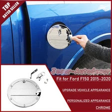 Chrome Car Door Gas Cap Cover Locking Fuel Tank Decor Trim For Ford F150 2015-20