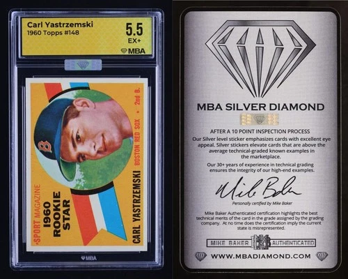 1960 Topps: #148 Carl Yastrzemski MBA 5.5 EX+, Silver - Superior Eye Appeal