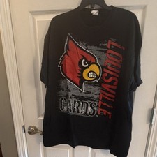 Gildan Louisville Cardinals Shirt 2XL Black Red NCAA Fan Apparel