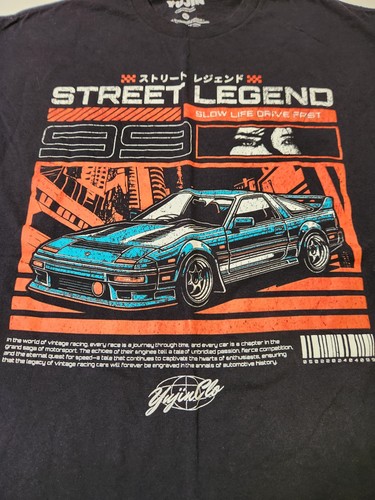 Street Legend Slow Life Drive Fast Yujin Black T-Shirt XL