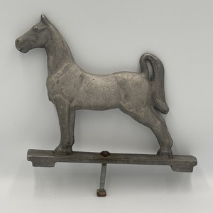 Vintage Cast Aluminum Show Horse Topper Chain-Link Fence Post Mailbox