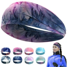 Tie Dye Ear Warmer Winter Head Band Ski Ear Muff Stretch Hair Band for Running
