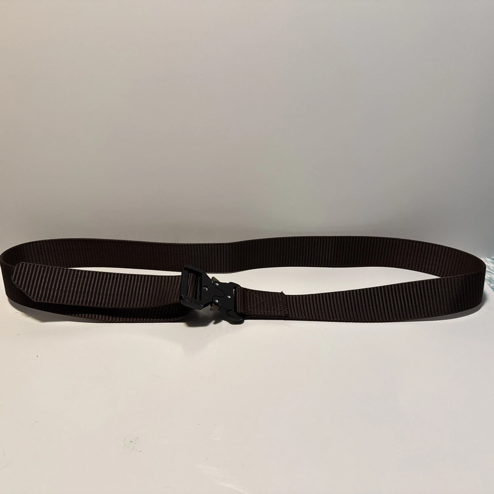 Military Style Tactical Web Belt Heavy Duty Quick Release 48” Brown