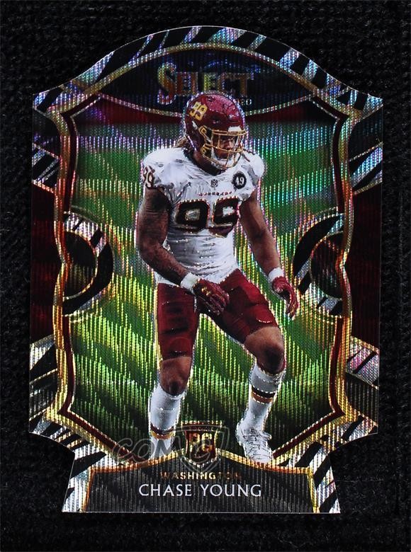 2020 Panini Select Concourse Zebra Prizm Die-Cut Chase Young #64 Rookie RC 1dn