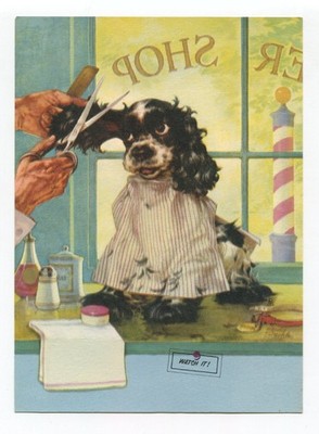 Vintage 1957 Butch Albert Staehle Cocker Spaniel Dog Commercial Calendar Print