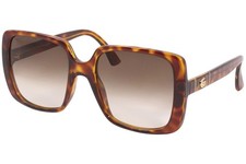 Gucci GG0632S 002 Sunglasses Women's Havana/Brown Gradient Lenses Square 56mm