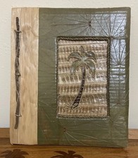 Vintage Photo Album Handmade Scrapbook Banana Leaf Palm Tree 9  x11  