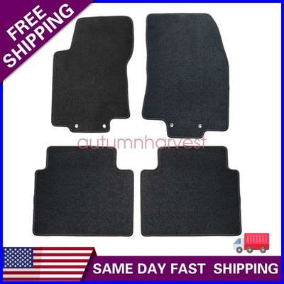 2014-2020 Fits Nissan Rogue Front & Rear Row Floor Mats Carpet Velour Black 4Pcs