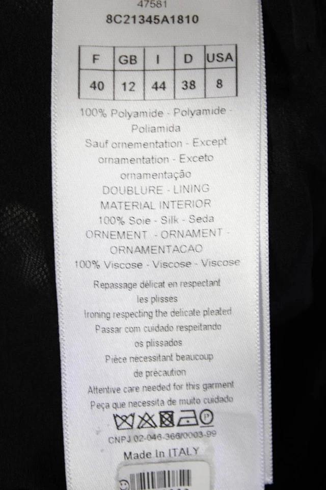 Falda midi plisada con superposición de tul punteado negra talla 8 Christian Dior para mujer Foto 4 de 4