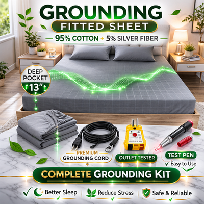 #ad Grounding Sheets Earthing 95% Cotton Silver Fiber Fitted Queen King Size $56.99
