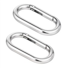 2 Pcs Spring O Ring Clip for Purse Strap - Oval Snap Keychain Clip, Silver Al...