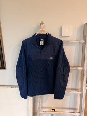 Helly Hansen Men's Quarter-Zip Premium Pullover Blue Pre Owned EUC Outdoor