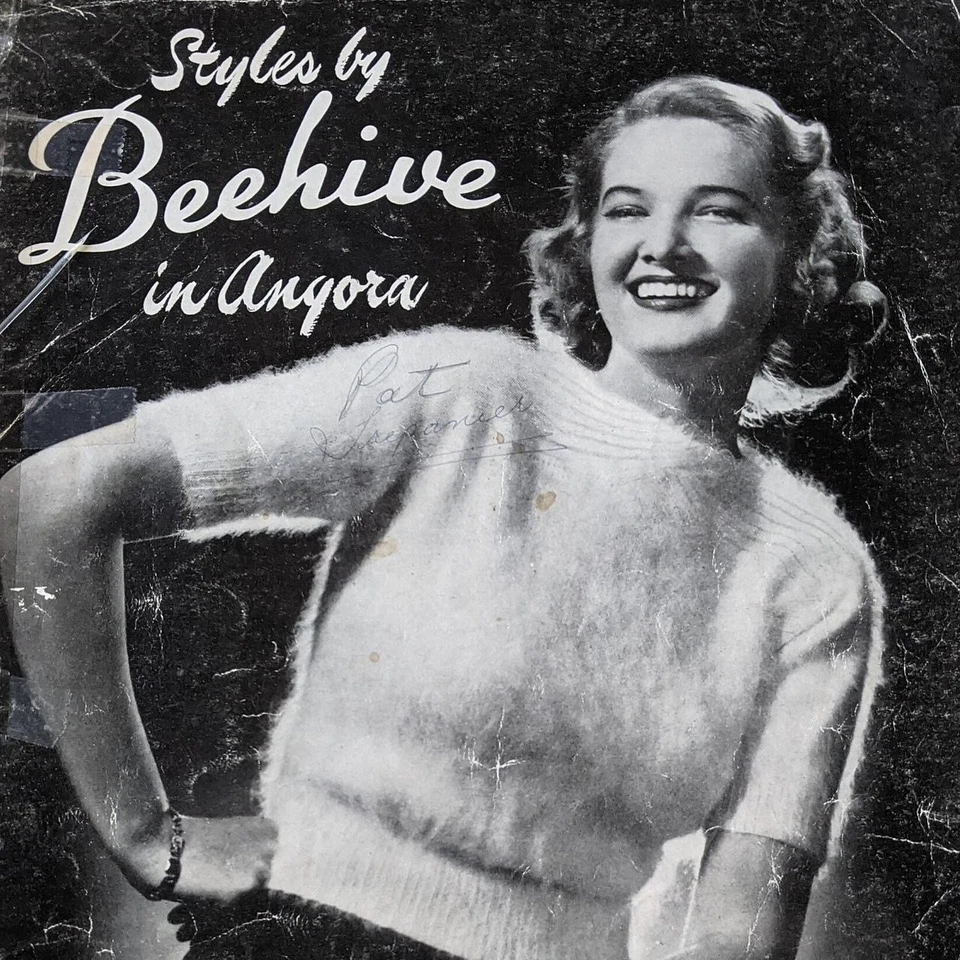 Suéter Top Angora Difuso Tejido a Mano Amarillo Mantequilla Pálida Años 40 De Colección Talla S Foto 3 de 4