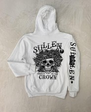 Sullen Art Collective Sweatshirt Hoodie Mens Small White Skull Crown Graphic