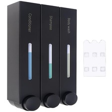 3 Chamber 3x420ml Shower Soap Dispenser, Shampoo and Conditioner Dispenser, N...