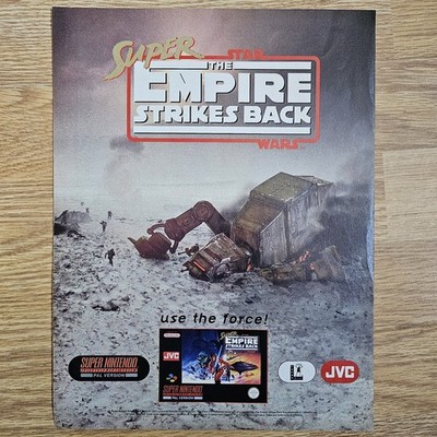 Star Wars The Empire Strikes Back SNES Poster Style Magazin Werbung 1993 90er Ad