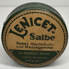 Original Inhalt - Alte LENICET SALBE - Dr. Rudolf Reiss - Vintage