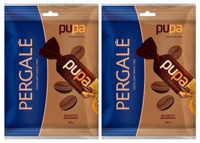 2 PERGALE PUPA Coffee Flavor Milk Chocolate Candies Party Sweets Bags 160g 5.6oz