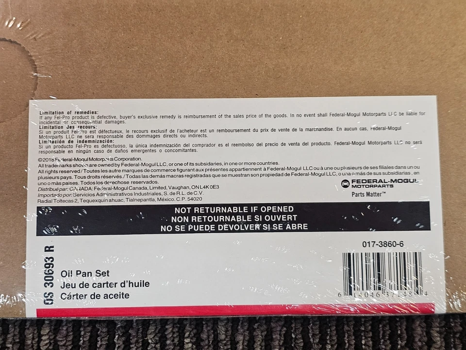 Junta de cárter de aceite de motor FEL-PRO OS 30693 R para Chevrolet Silverado 1500 Foto 3 de 4