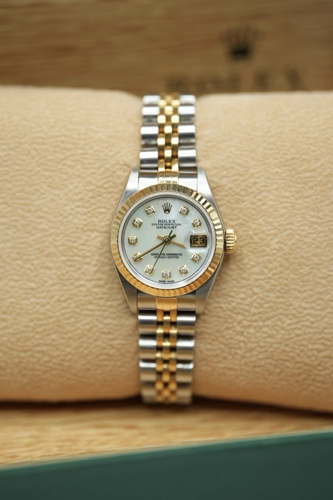 Rolex — Steel & Gold Rolex Ladies Datejust 26mm 79173 Custom White ‘MOP’ Diamond Dial