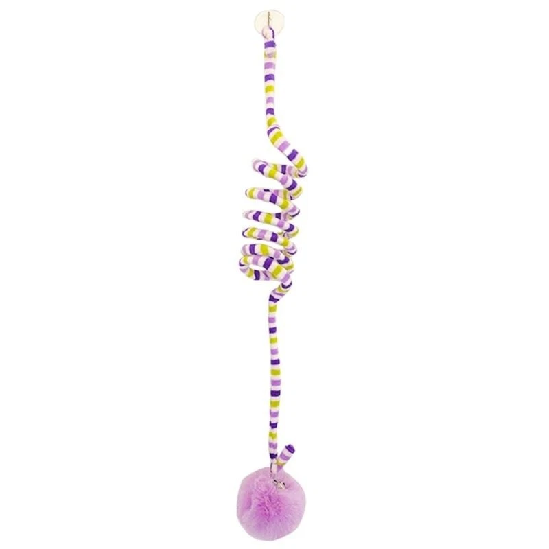 Retractable Cats Scratching Rope Spring Pompoms Cats Toy Cats Teaser