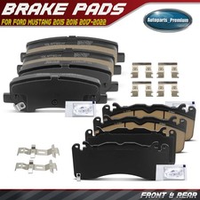 8pcs Front and Rear Ceramic Brake Pads with Hardware for Ford Mustang 2015-2022