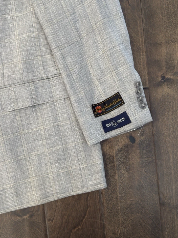 Nuevo con etiquetas Blazer Alan River Para Hombre 48R Abrigo Deportivo Gris A Cuadros Lana/Lino/Seda 3 Botones Foto 4 de 4