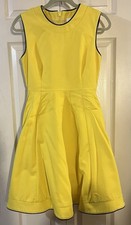 Kate Spade New York Fit $ Flare Sleeveless Dress Lined With Pockets Yellow (4)