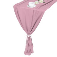 Charm Pink Chiffon Table Runner 27.5" x 118" Romantic Table Runner