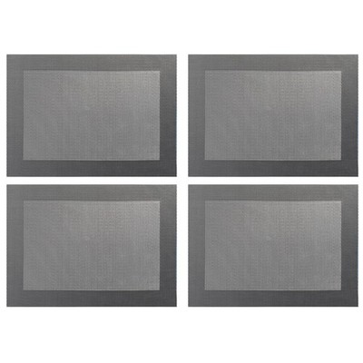 ASA Selection 78056076 Weboptik Tischset, 46 x 33 cm, Polychlorid, grau (4 Stück