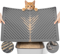 Silikon Katzenklo Matte, Wasserdicht Katzenstreu Matte, 60X38Cm,Grau