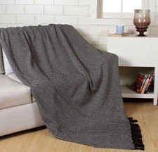 Herringbone Cotton Throw Blanket UK – Sofa, Bed & Picnic 90”x100” All-Season UK