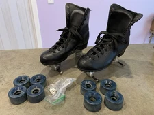 Vtg Chicago Quad Roller Skates Sz 9 Women Leather No Stopper No Point Watching