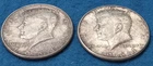 1964 Kennedy Half Dollar No Mint Marks 90% Silver Lot Of 2